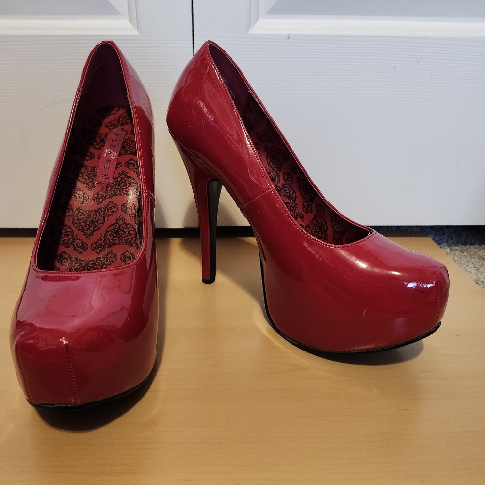 Pleaser Red patent leather high heels
